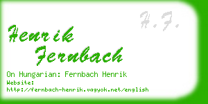 henrik fernbach business card